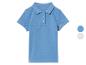Kinderpolo, blauw en lichtgrijs.