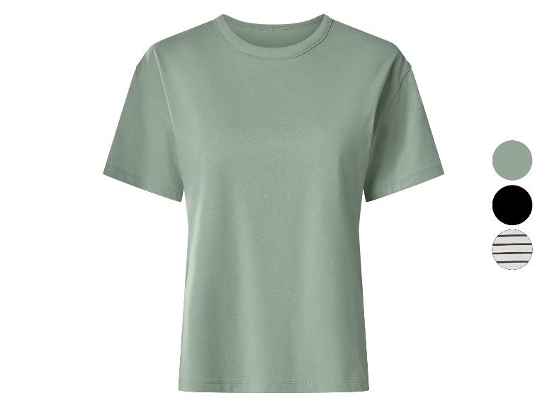 Groen dames T-shirt met korte mouwen en ronde hals, met kleurvarianten.