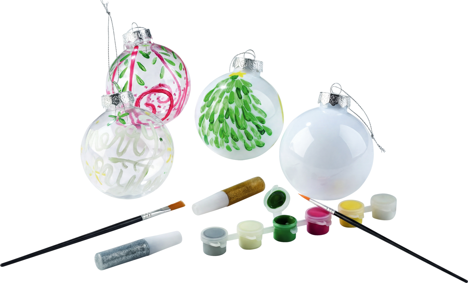 CRELANDO Kerstballen schilder- en knutselset (Set met verf)