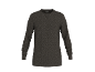 Donkergrijs heren T-shirt met lange mouwen en ronde hals.