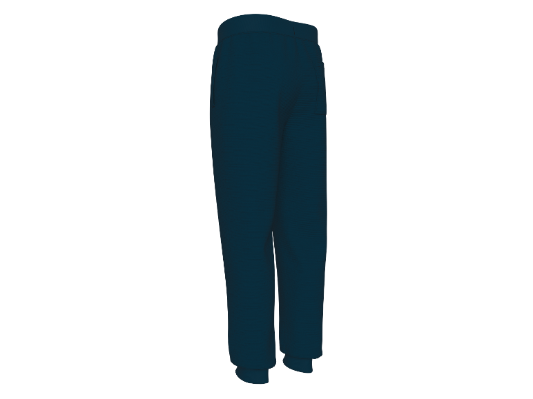 Donkerblauwe joggingbroek.