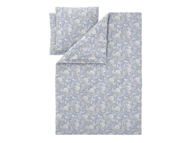 Blauw bloemendekbedovertrekset met twee kussens