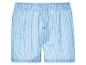 Blauwe boxershorts met strepen.