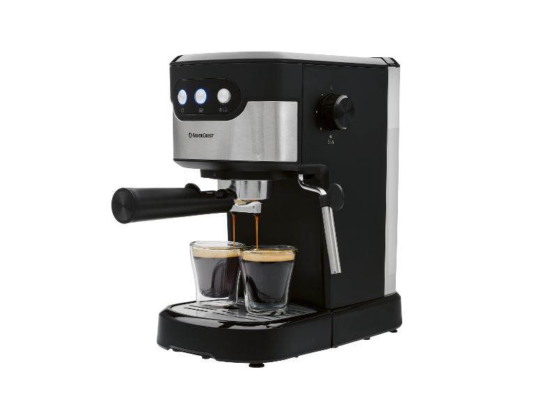 SilverCrest espressoapparaat: maakt twee kopjes koffie tegelijk.