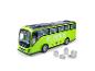 Groene speelgoedreisbus met 'TRAVEL BUS'-display en miniatuur bagageaccessoires
