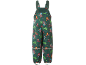 Groene kinderregenbroek met stripfiguren superhelden.