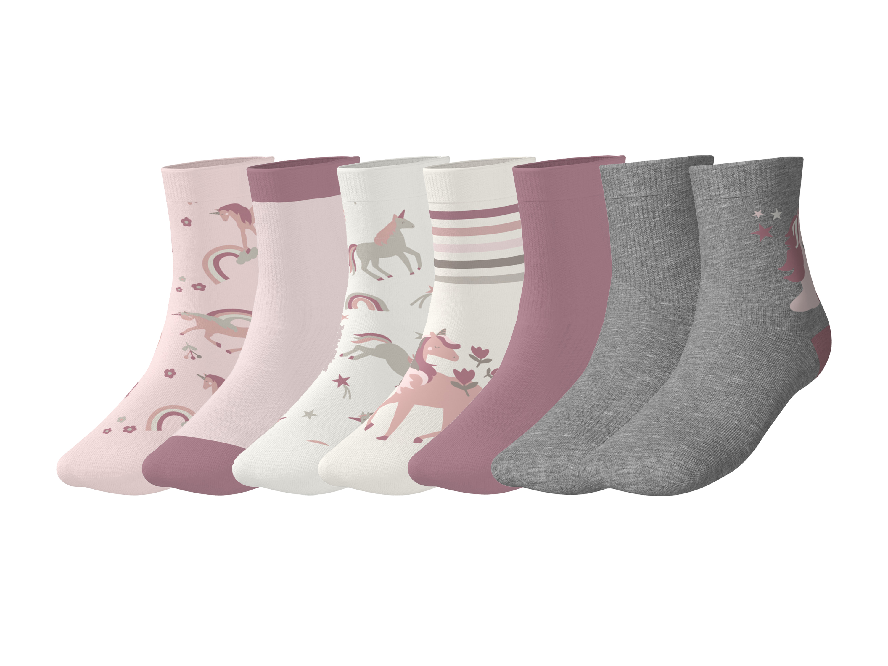 lupilu 7 Paar kinder sokken (Lichtroze/grijs, 19-22)