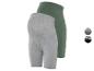 Twee zwangerschaps shorts: grijs en groen.