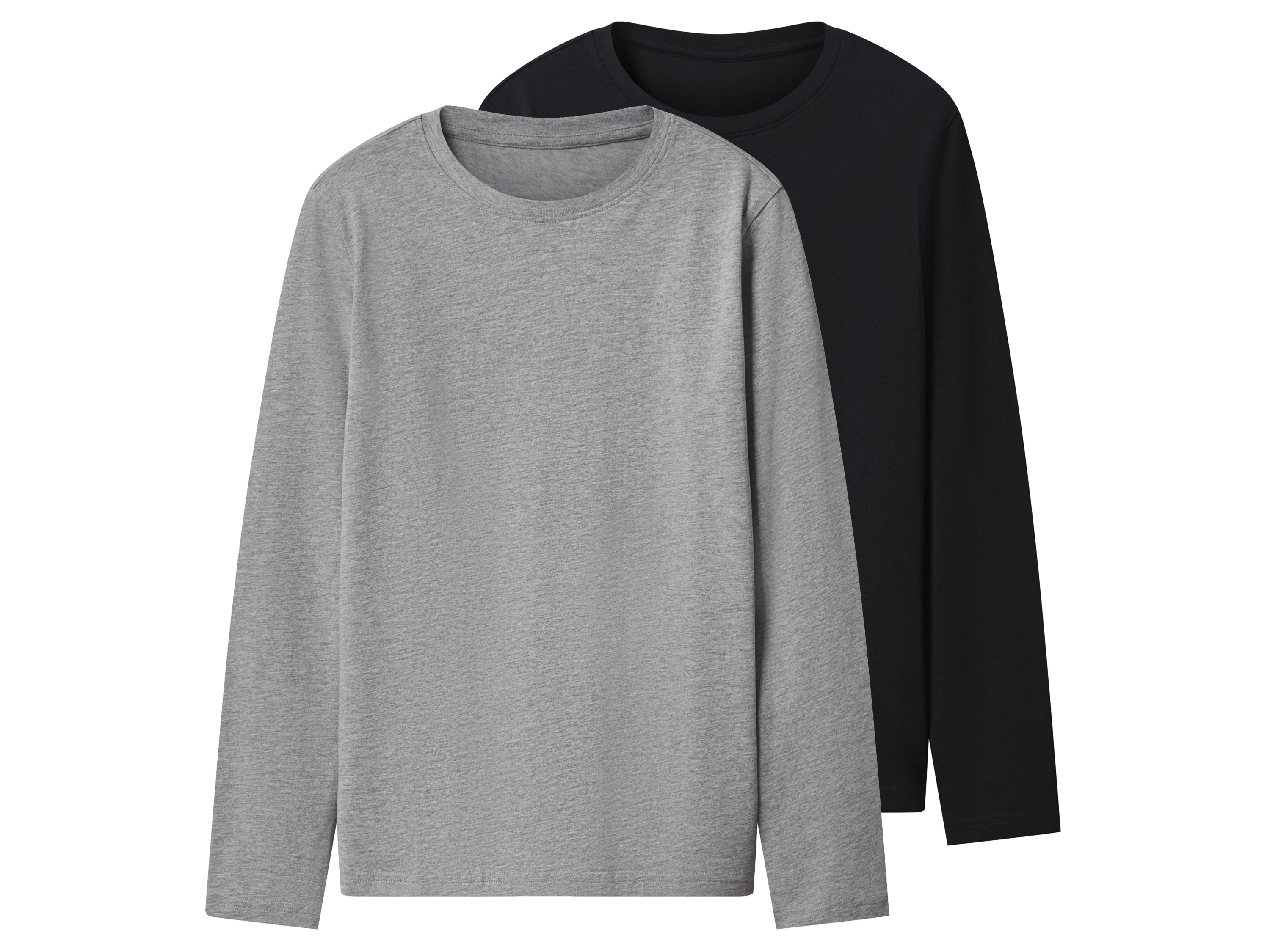Esmara Kids Set van 2 kinder longsleeves (Zwart/grijs, 134/140)