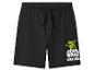 Zwarte shorts met trekkoord en groene Star Wars The Mandalorian karakterprint