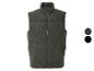 Donkergrijze gewatteerde corduroy bodywarmer voor heren.