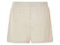 Lichtbeige gebreide shorts.