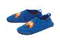 Blauwe kinderslofjes met autodesign en antislipzool.