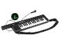 Zwart speelgoedkeyboard met microfoon en schouderband