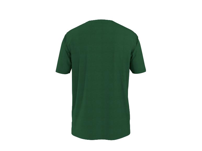 Donkergroen T-shirt voor heren met korte mouwen, achteraanzicht