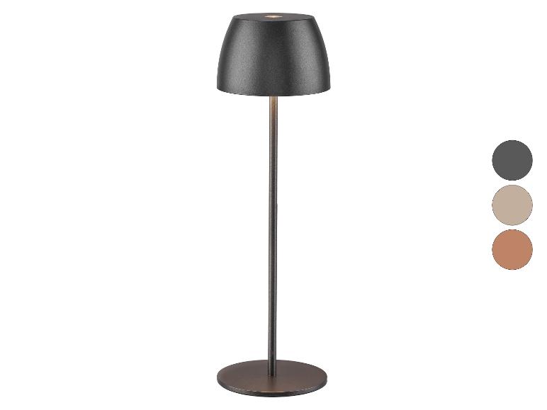 LED tafellamp met antracietkleurige voet en kap, met drie kleuropties.