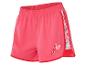 Roze sport shorts met bloemenprint aan de zijkant.