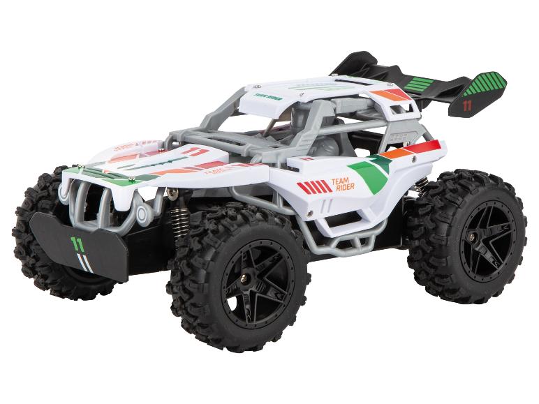 Witte, race-style, off-road remote control auto, nummer 11.