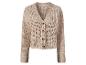 Beige gebreide cardigan met knopen.