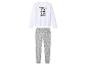 Witte longsleeve met 'Wednesday' print en grijze pyjamabroek met print