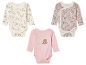 Drie schattige baby-body's met wikkelknoop.