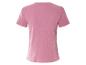 Een roze geribbelde T-shirt met korte mouwen.