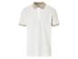 Witte polo met beige contrastkraag.