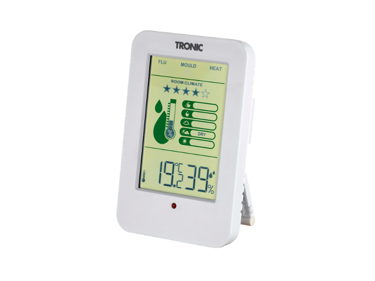 Witte digitale kamerthermometer en hygrometer met LCD-scherm