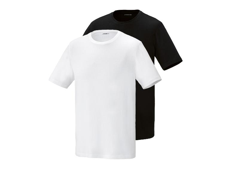 Twee Parkside heren T-shirts, één wit en één zwart.