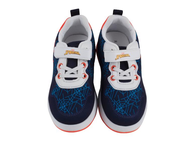 Kinderschoenen Spiderman, donkerblauw en wit.