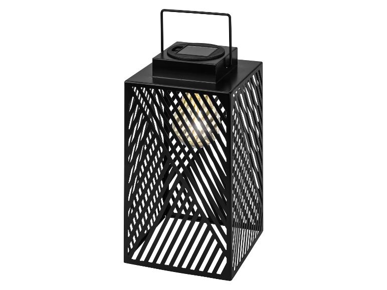 Zwarte solar LED-lamp met rasterpatroon