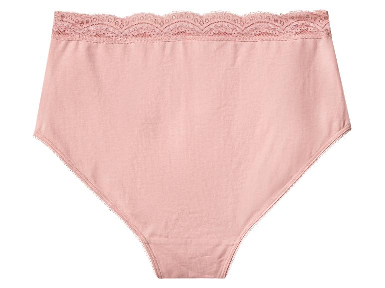 Roze katoenen slip met hoge taille en kant.