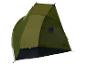 Groene zonnescherm: Quechua tent, zonbescherming voor strand of camping.