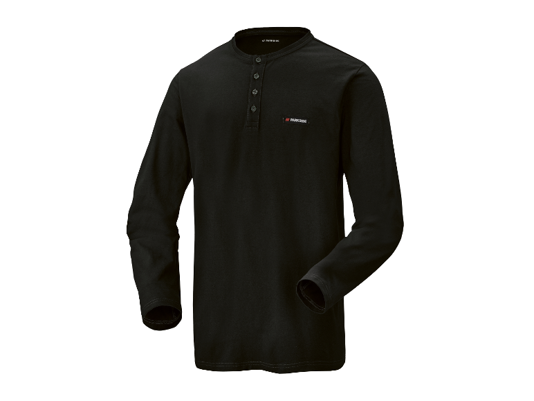 Zwart Parkside longsleeve shirt met knoopjes.