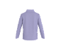 Lila longsleeve met opstaande kraag, achteraanzicht.