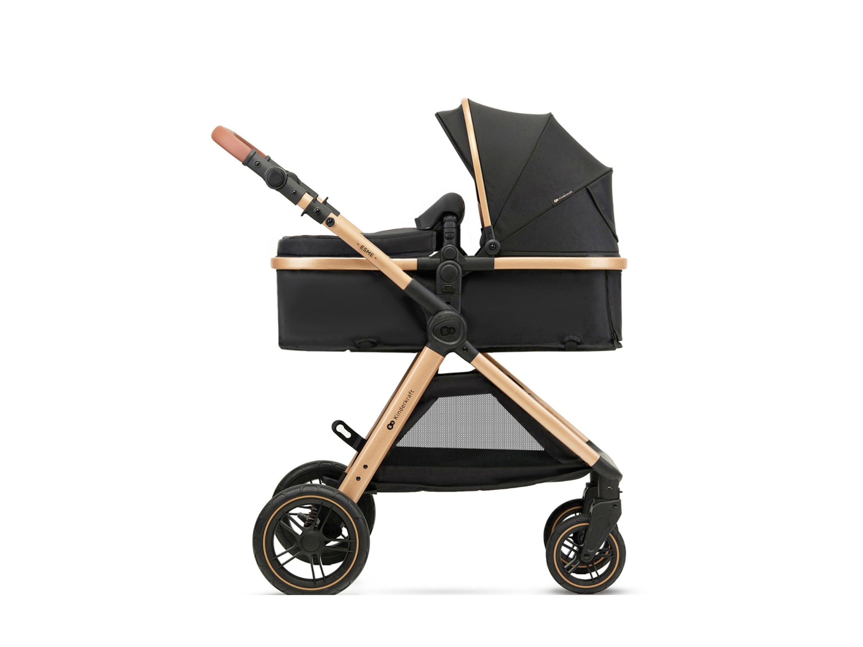 KINDERKRAFT Kinderwagen Esme Classic 2in1, 0-4 jaar, tot 22 kg (Zwart)