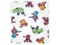 Witte deken met stripfiguren zoals Hulk, Spider-Man, Captain America en Iron Man.