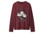 Bordeauxrode dames longsleeve met Minnie Mouse-print.