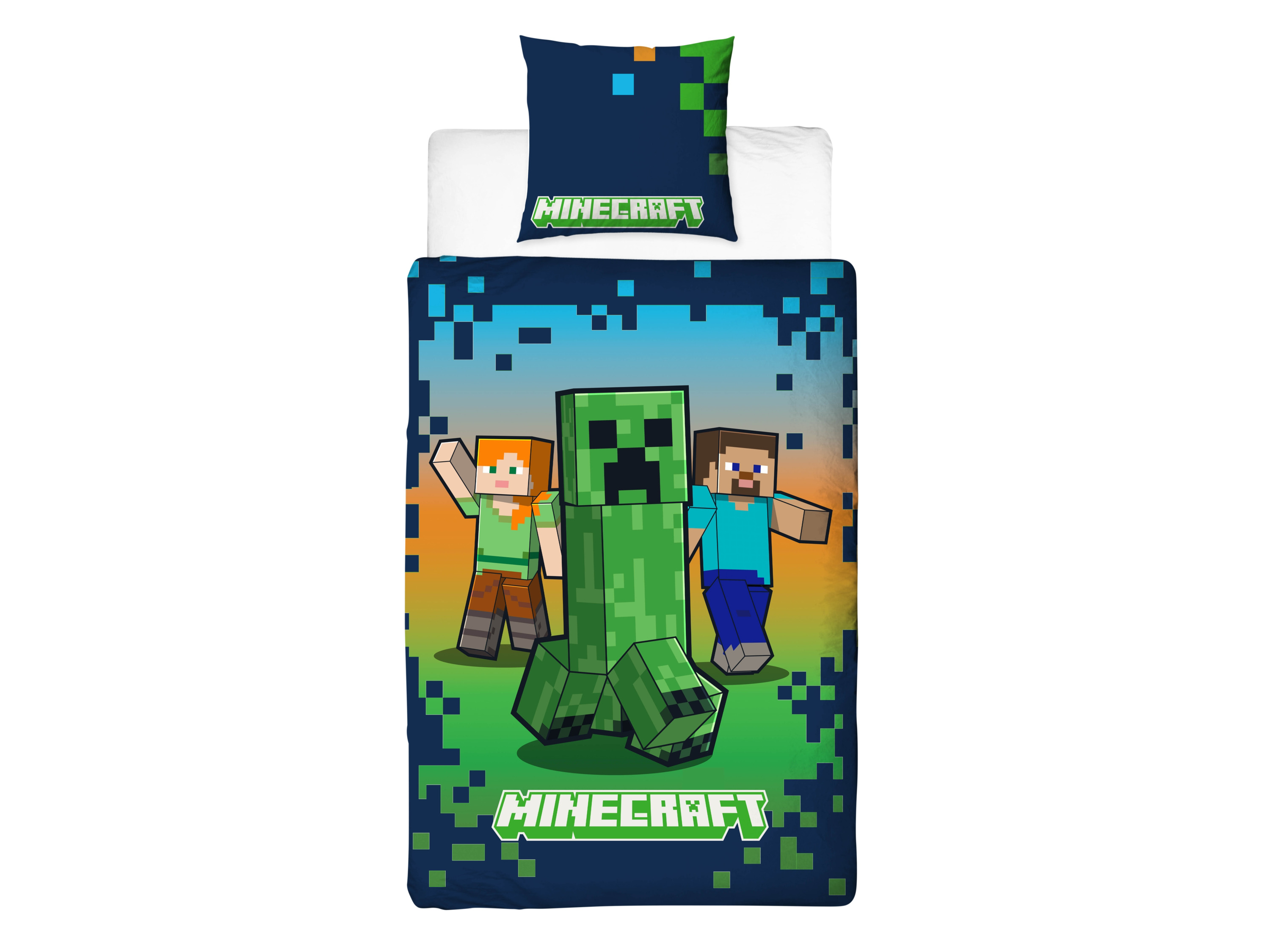 Kinder dekbedovertrek 140 x 200 cm, Minecraft of Pokémon