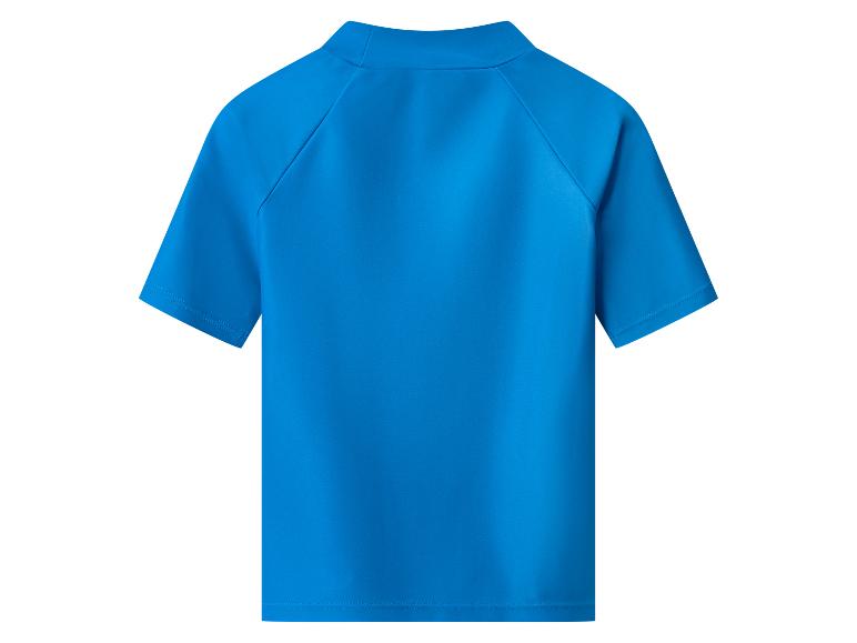 Blauw kinder T-shirt met korte mouwen, achteraanzicht.