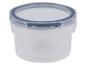 Transparante plastic container met deksel.