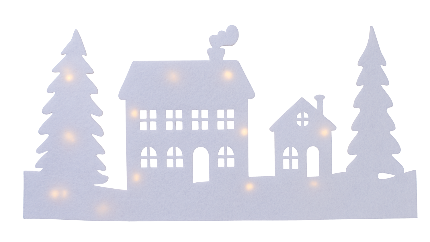 LIVARNO LED-raamdecoratie van vilt, 15 LED's (Bomen met huizen)