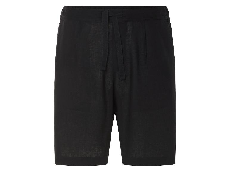 Zwarte linnen shorts, casual stijl.