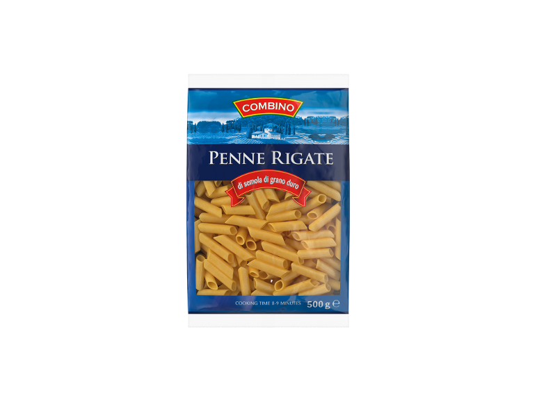 Verpakking penne rigate pasta van durumtarwegriesmeel, 500g.
