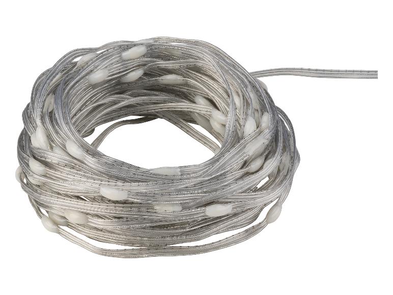 Opgerolde LED-lichtslinger met transparante kabel