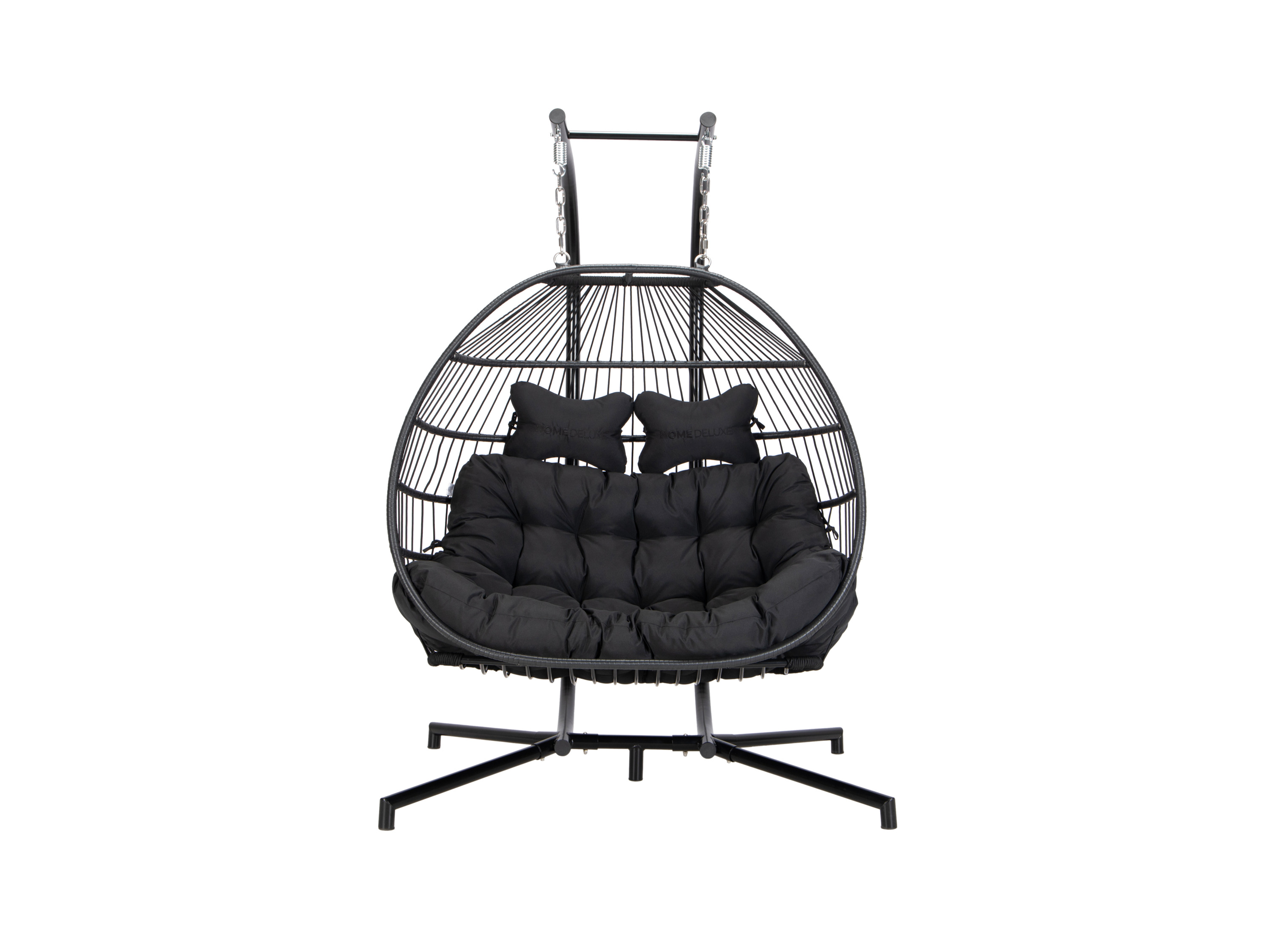 HOME DELUXE Hangstoel met frame Loma (2-zits, Zwart)