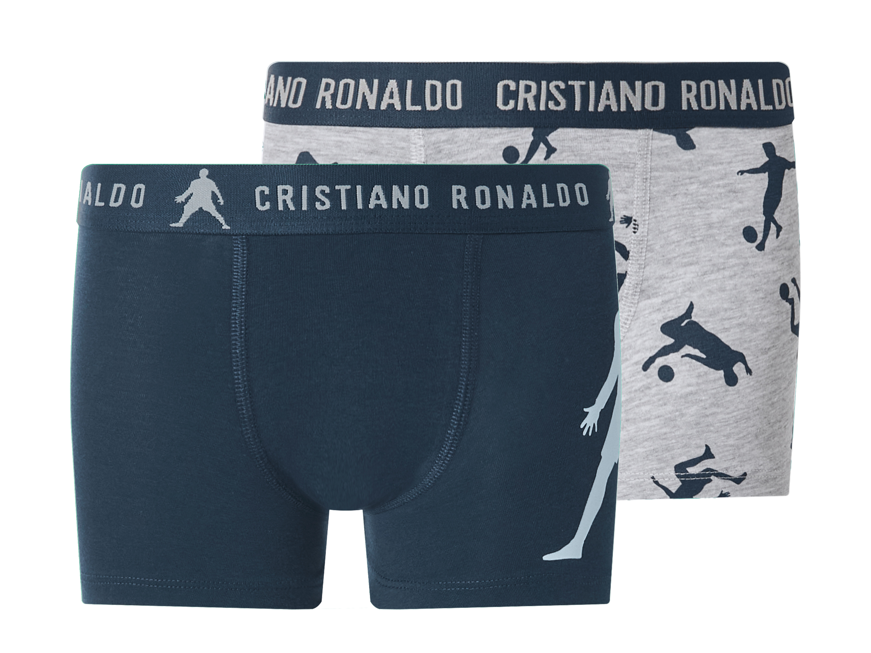 CR7 Set van 2 jongens boxers (Grijs/donkerblauw, 110/116)