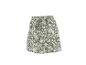Groen-witte rok met botanische print en trekkoord in de taille.
