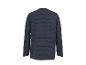 Heren T-shirt met lange mouwen in marineblauw en grijs gestreept, achteraanzicht