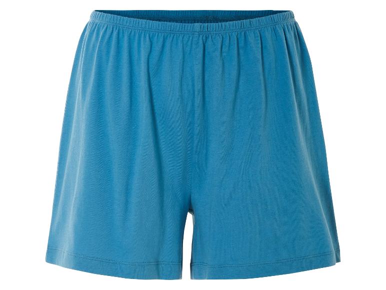 Donkerblauwe jersey shorts.
